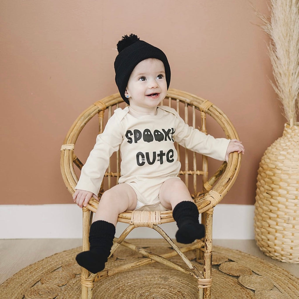 Black Pom Beanie