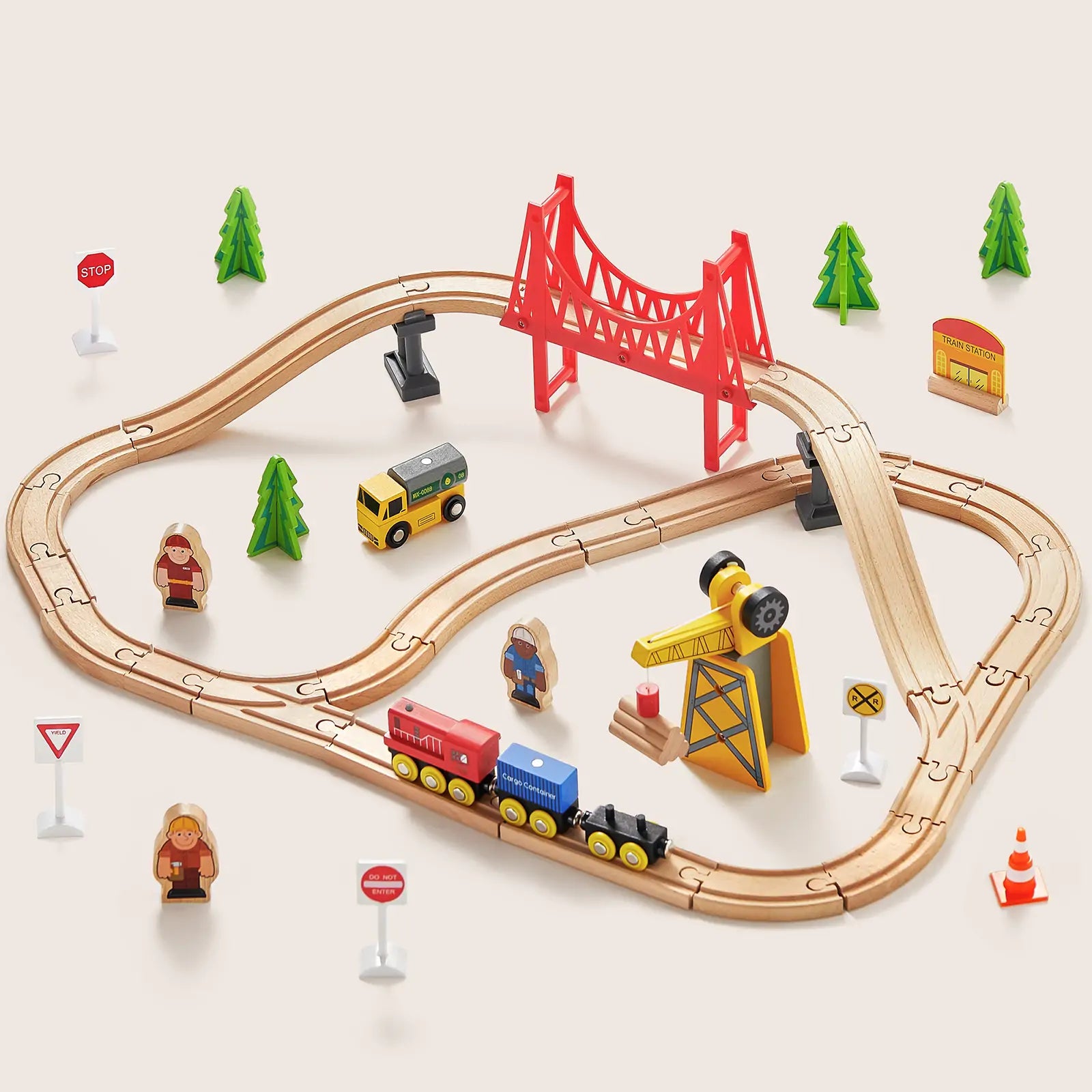 Wooden Train Set for Children