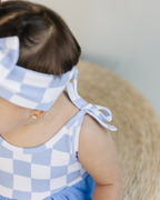Checkered Headband | Blue