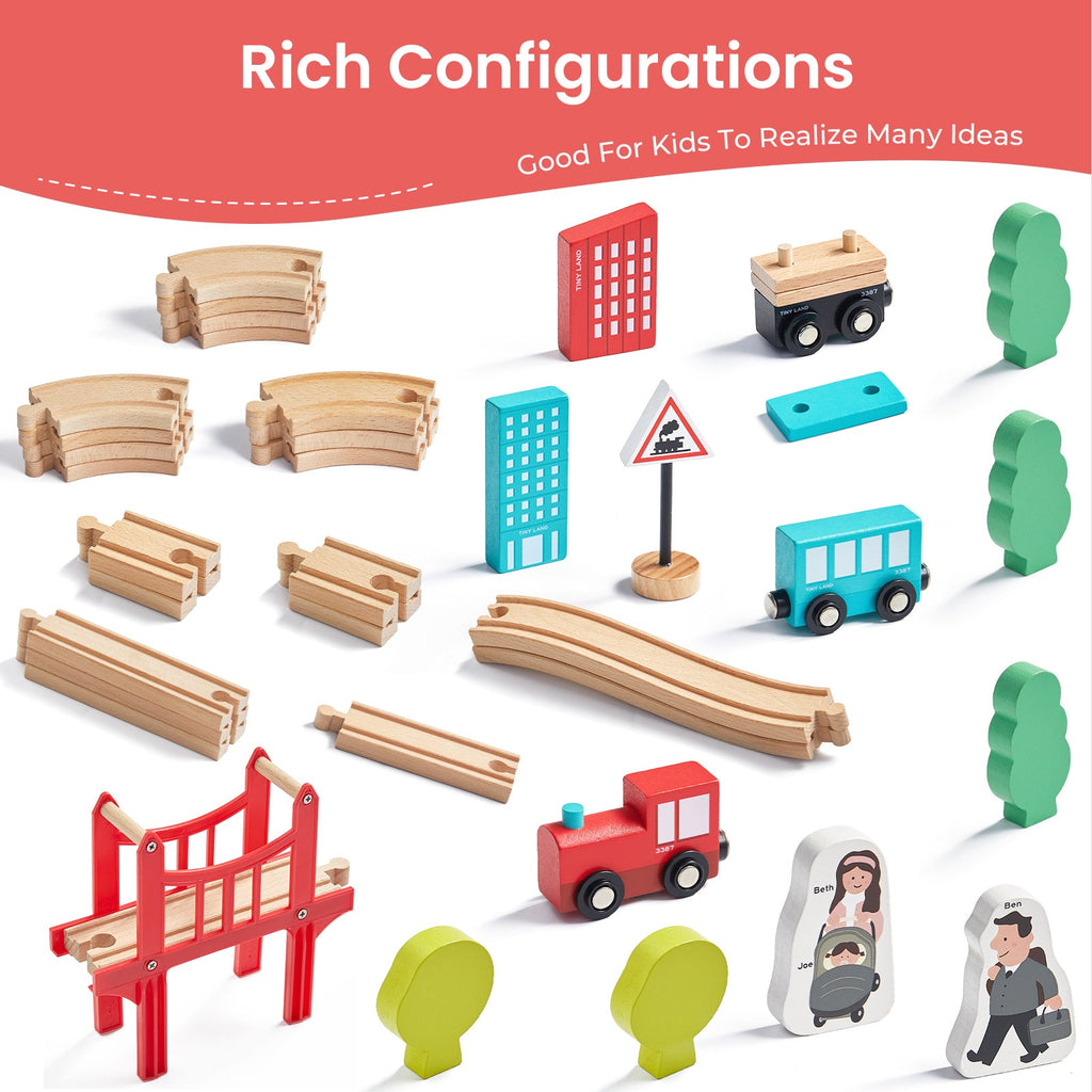Wooden Train Set for Children