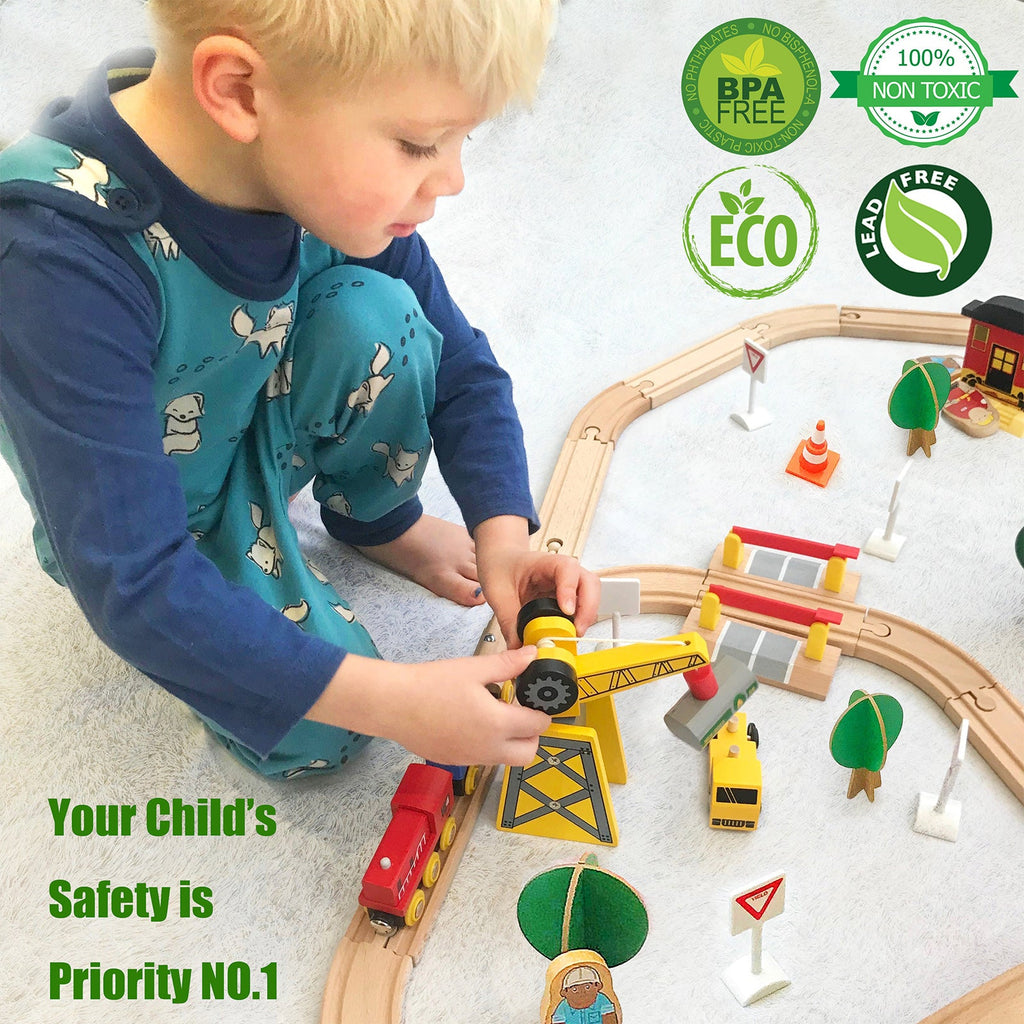Wooden Train Set for Children