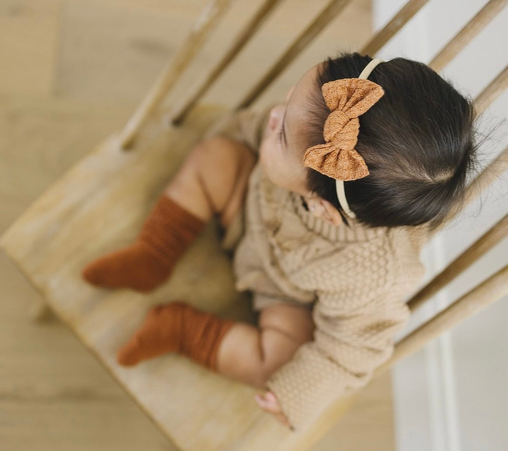 Burnt Orange Waffle Knot