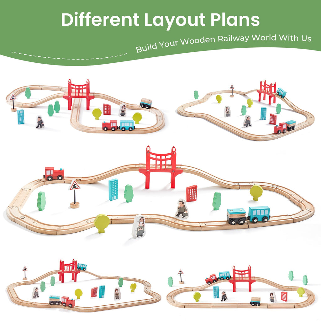 Wooden Train Set for Children