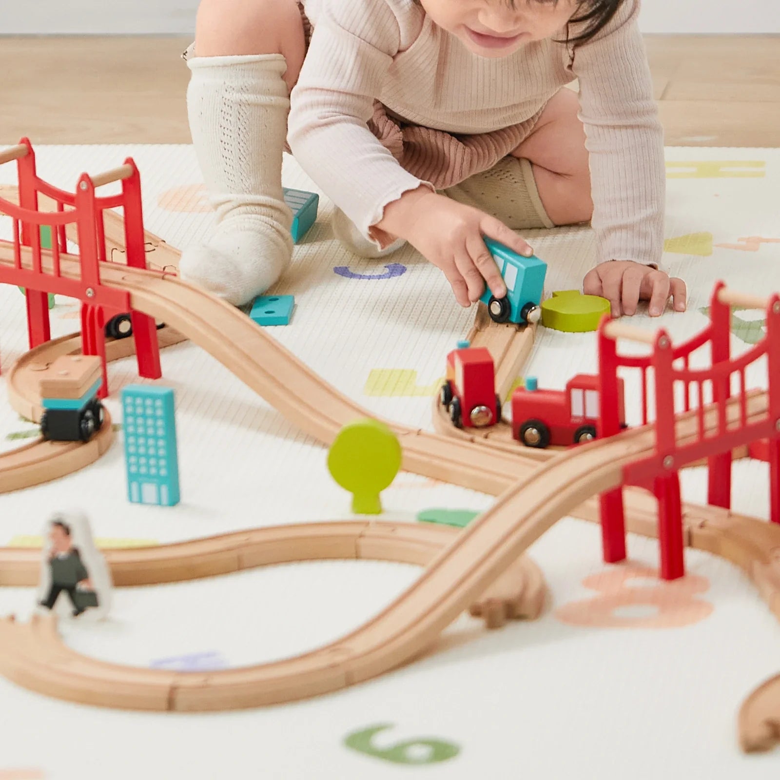 Wooden Train Set for Children