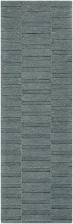 Idaho Broken-Stiped Petrol Blue Wool Rug