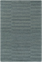 Idaho Broken-Stiped Petrol Blue Wool Rug