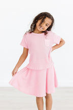 Bubblegum Pink Scrunchy Twirl Skort
