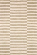 Idaho Broken-Striped Beige Area Rug