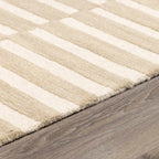 Idaho Broken-Striped Beige Area Rug