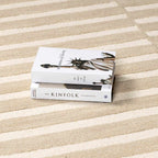 Idaho Broken-Striped Beige Area Rug