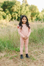 Pink Ribbon Ruffle French Terry Set