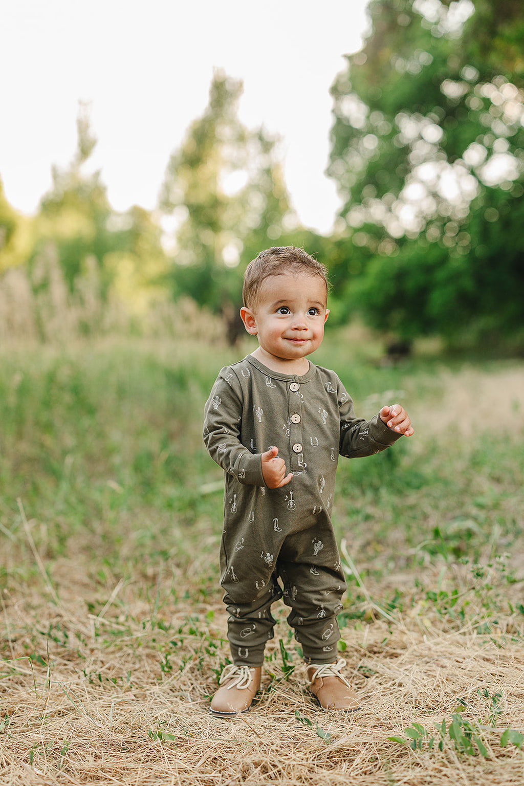 Nashville Long Sleeve Button Romper