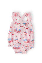 Fancy Flags Ruffle Cross Back Romper