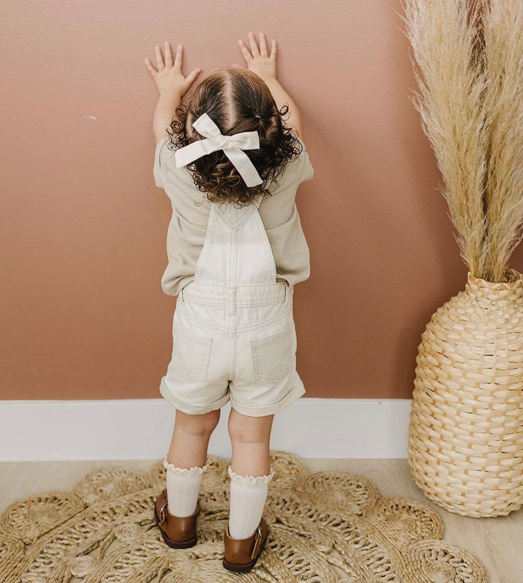 Cream School Bow