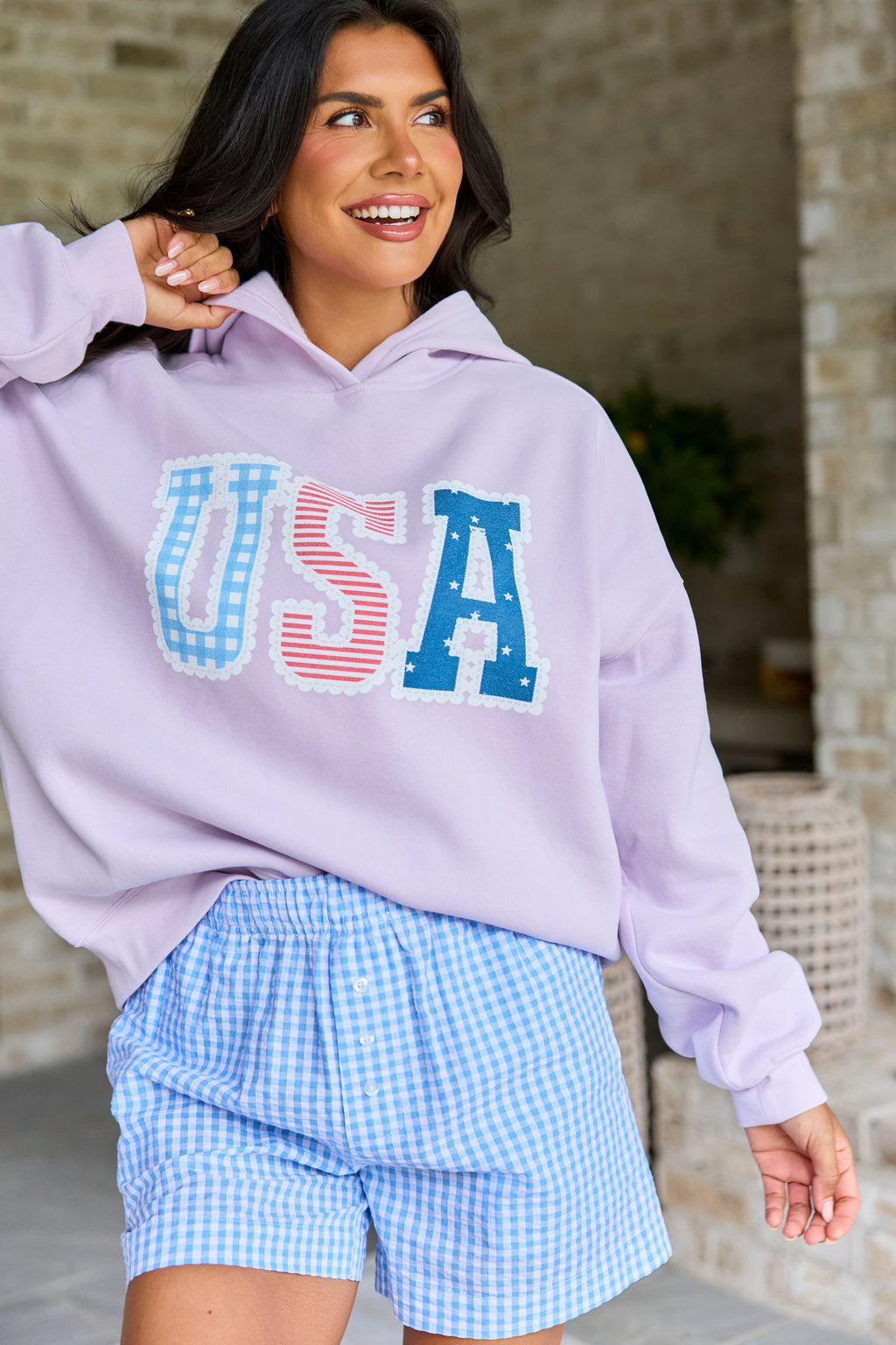 USA Lace Print & Shorts Set