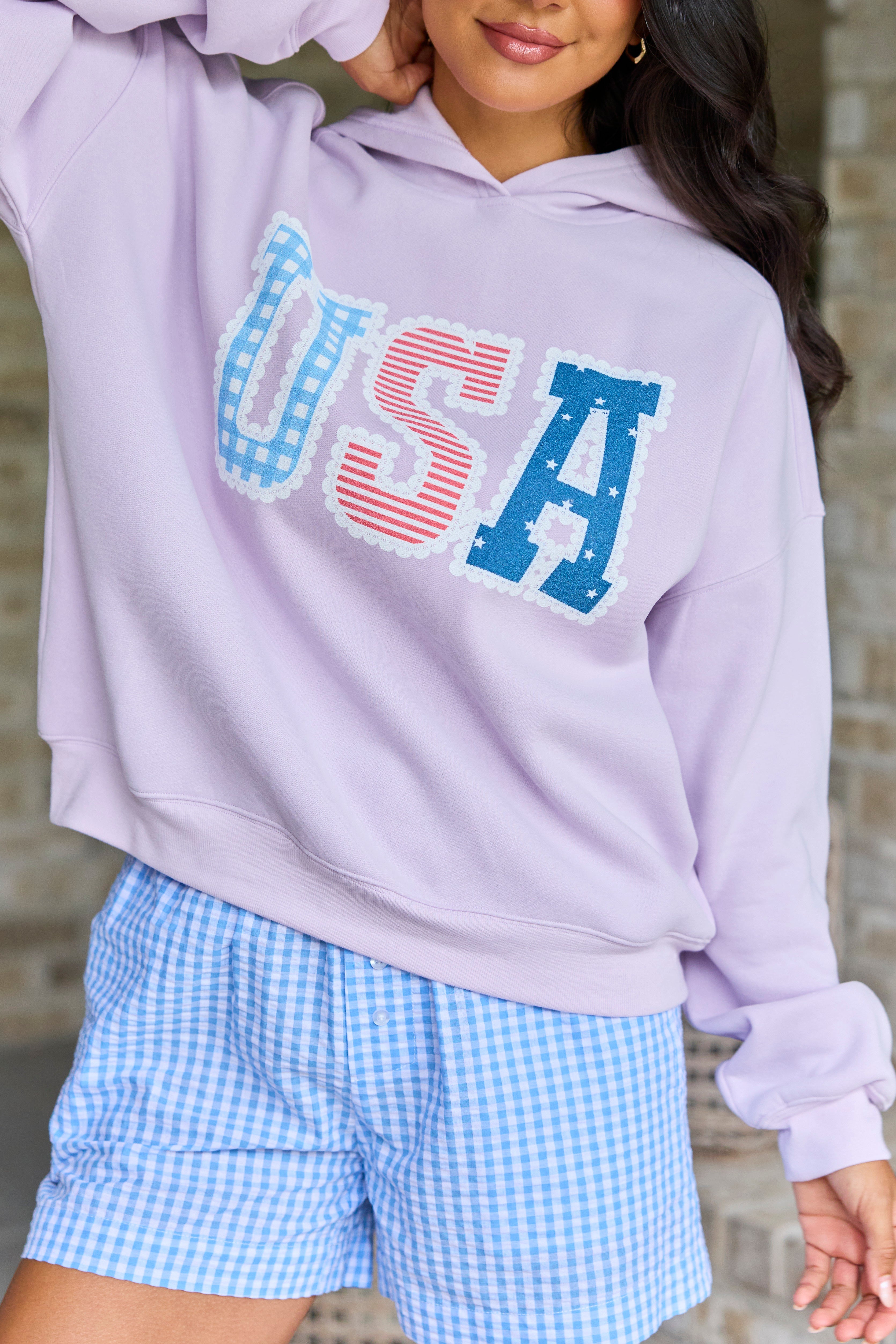 USA Lace Print & Shorts Set