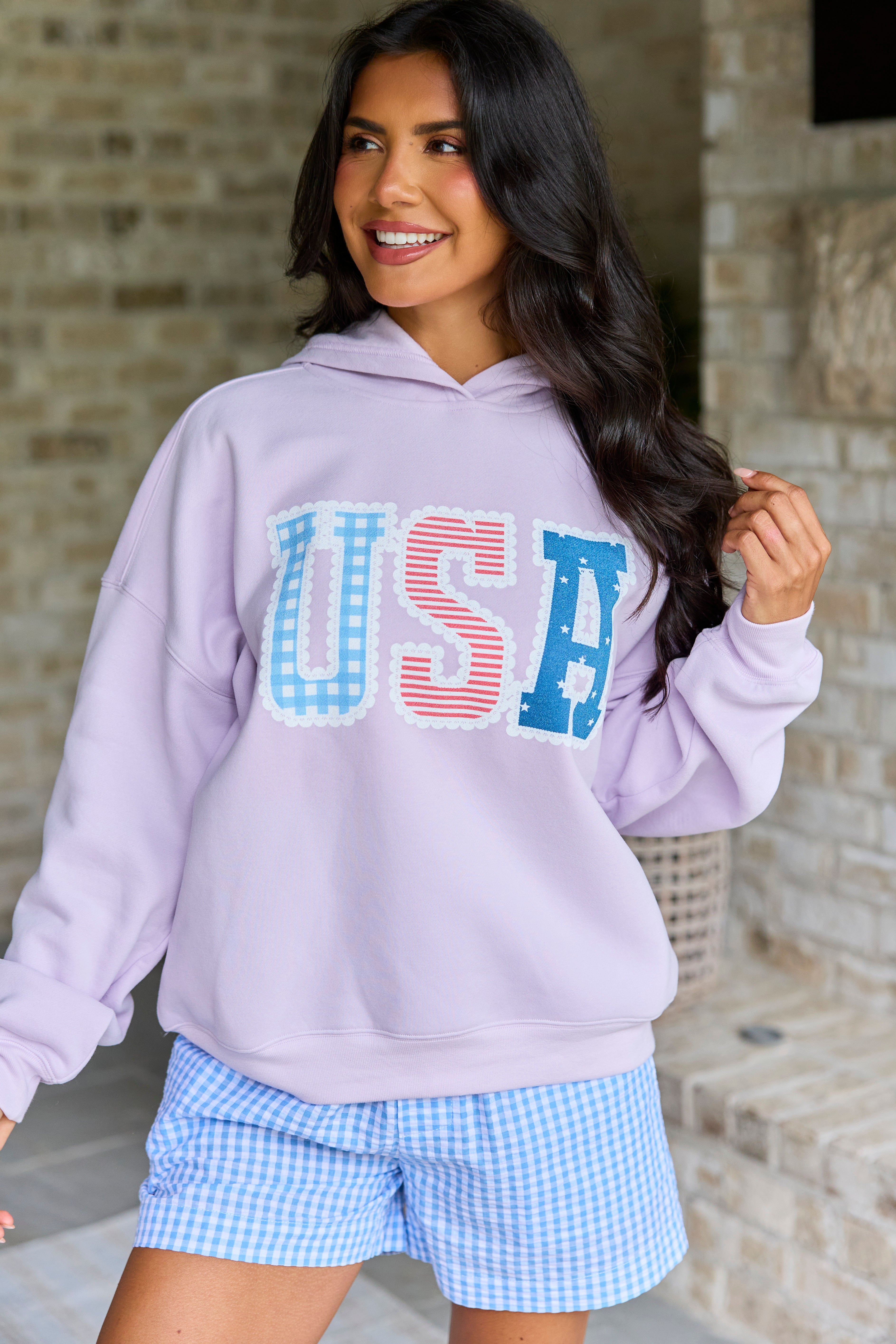 USA Lace Print & Shorts Set