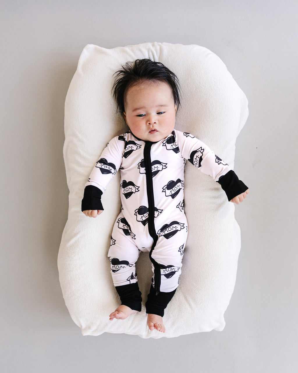 Mom Tattoo Bamboo Zip Romper