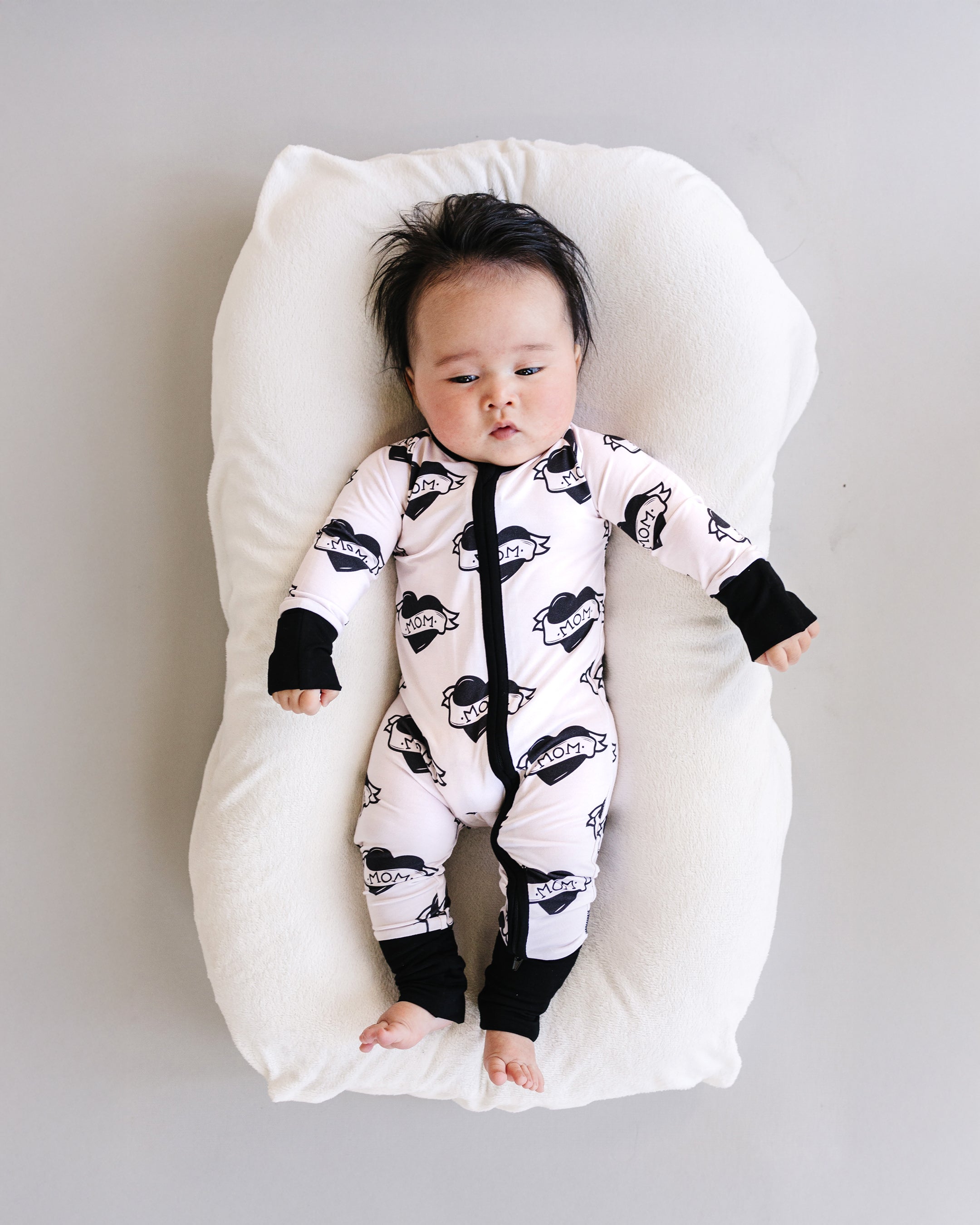 Mom Tattoo Bamboo Zip Romper