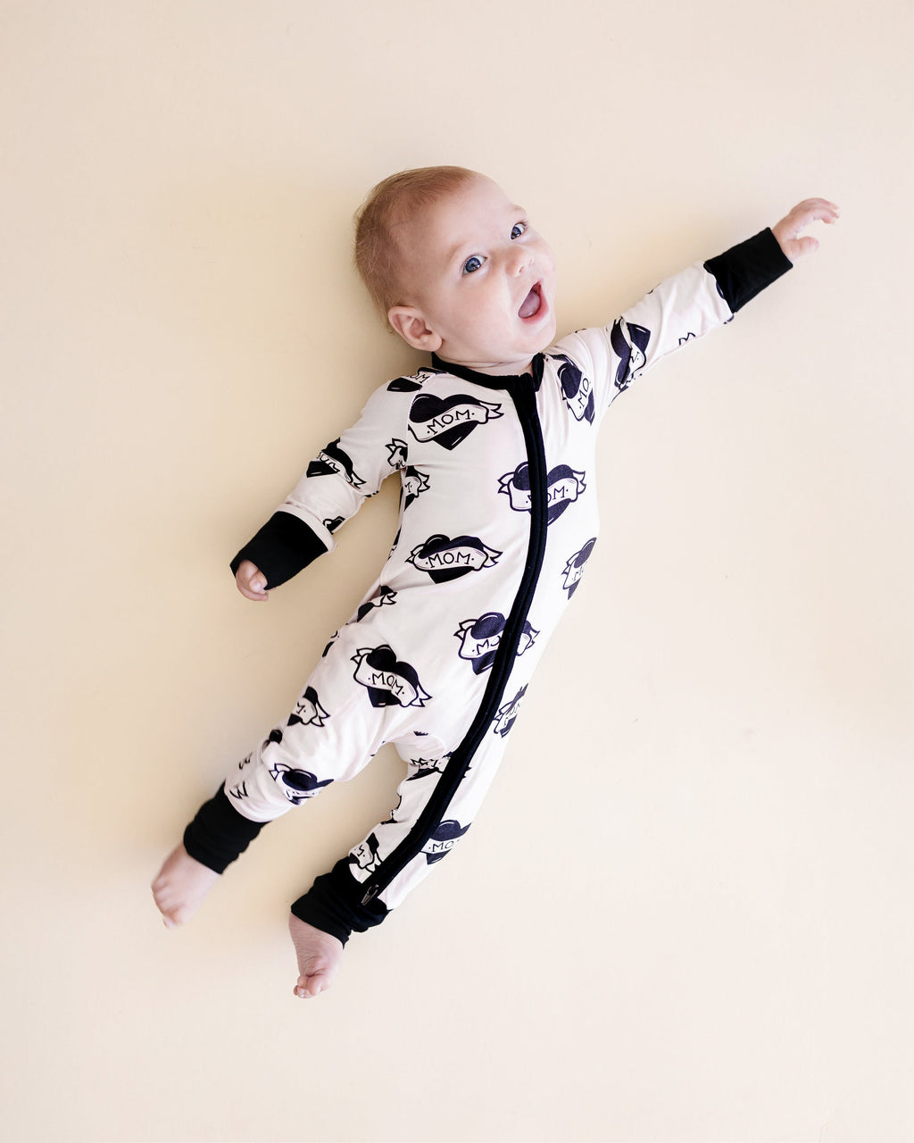 Mom Tattoo Bamboo Zip Romper