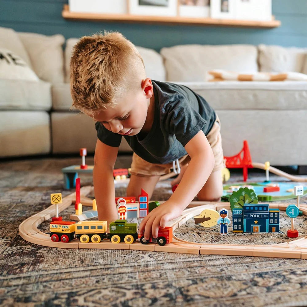 Wooden Train Set for Children