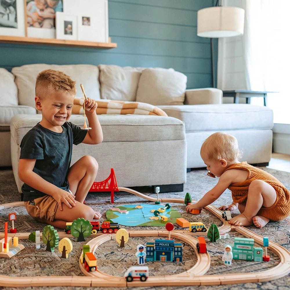 Wooden Train Set for Children