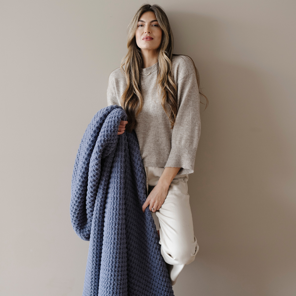 WAFFLE KNIT XL THROW BLANKETS