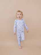 Bamboo Two Piece Set | Blue Flowers