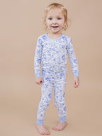 Bamboo Two Piece Set | Blue Flowers