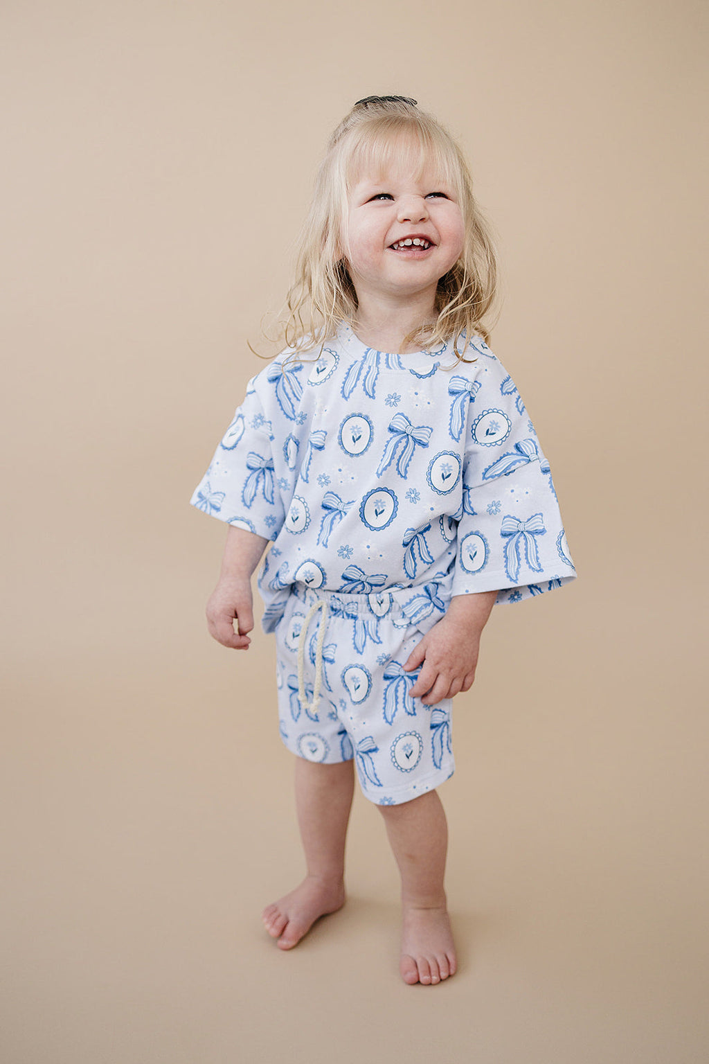 Shorts Set | Blue Bow
