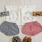 Dark Blue Gingham Shorts