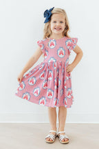Once Upon a Castle Flutter Sleeve Twirl Dress
