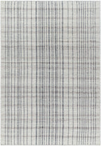 Nissa Gray Blue Checkered Wool Rug
