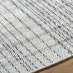 Nissa Gray Blue Checkered Wool Rug