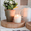 Fluted Wooden Display Trays, Set of Two