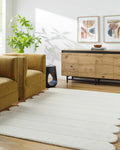 Tayte White Abstract Area Rug